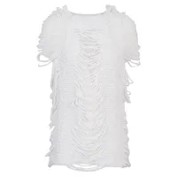liviana conti- perforated cotton blend top