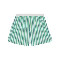 ganni- stripe cotton shorts