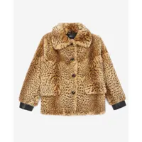 manteau fausse fourrure imprimé léopard