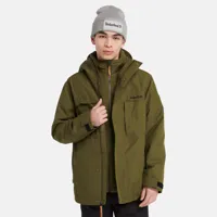 timberland veste imperméable 3 en 1 benton pour homme en vert vert, taille l