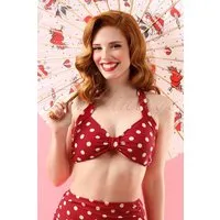 classic polka bikini top années 50 en rouge et blanc