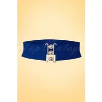 lauren vintage stretch belt en bleu roi