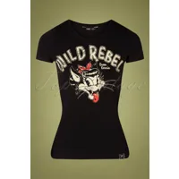 t-shirt wild rebel années 50 en noir