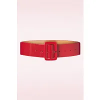 sally patent belt en rouge