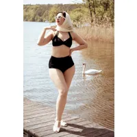 classic bikini pants années 50 en noir uni