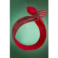tartan hair scarf années 50 en rouge