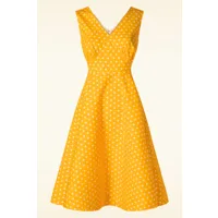 robe corolle à pois summer spot en jaune