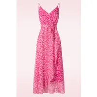 robe longue léopard lexie en rose dragée