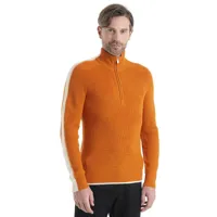icebreaker lodge merino half zip sweater orange s homme