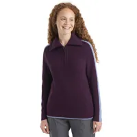 icebreaker lodge merino half zip sweater violet l femme