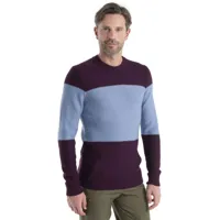 icebreaker waypoint merino crew neck sweater violet xl homme