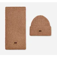 ugg chunky rib knit chapeaux pour femme in beige, taille o/s, autre