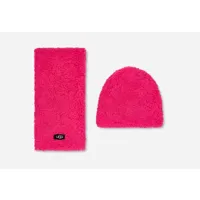 ugg ensemble bonnet et écharpe en sherpa pour grand enfant in neon pink, taille 4/6 yrs, autre