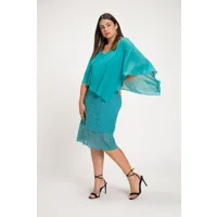 grandes tailles robe de soirée, femmes, turquoise, taille: 64/66, polyester/viscose/fibres synthétiques, ulla popken