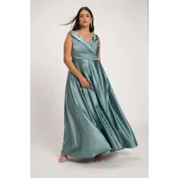 grandes tailles robe de soirée, femmes, turquoise, taille: 46, polyester, ulla popken