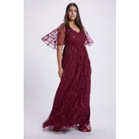 grandes tailles robe de soirée, femmes, violet, taille: 50, fibres synthétiques/polyester, ulla popken