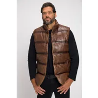 grandes tailles veste en cuir nappa d'agneau, hommes, marron, taille: 3xl, coton, jp1880