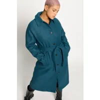grandes tailles manteau aspect laine oversized, femmes, bleu, taille: 48/50, polyester, studio untold