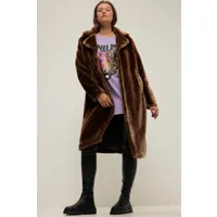 grandes tailles manteau en imitation fourrure, femmes, marron, taille: 44/46, polyester, studio untold