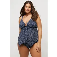 grandes tailles tankini, femmes, bleu, taille: 48, polyester/fibres synthétiques/élasthanne, ulla popken