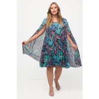 grandes tailles robe cape sans manches, femmes, turquoise, taille: 44/46, polyester/viscose, ulla popken