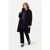 grandes tailles manteau style cape à col montant, femmes, bleu, taille: 44/46, polyester, ulla popken