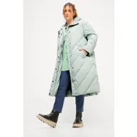 grandes tailles manteau matelassé oversize à capuche et manches longues, femmes, turquoise, taille: 44/46, polyester, studio untold
