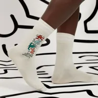 chaussettes hautes douces unies keith haring - s