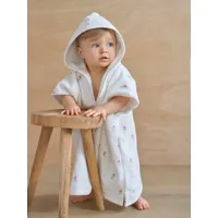 poncho de bain bébé giverny personnalisable, avec coton recyclé blanc imprimé