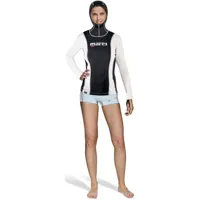 mares fire skin she dives 0.5 mm hooded long sleeve t-shirt woman blanc,noir s